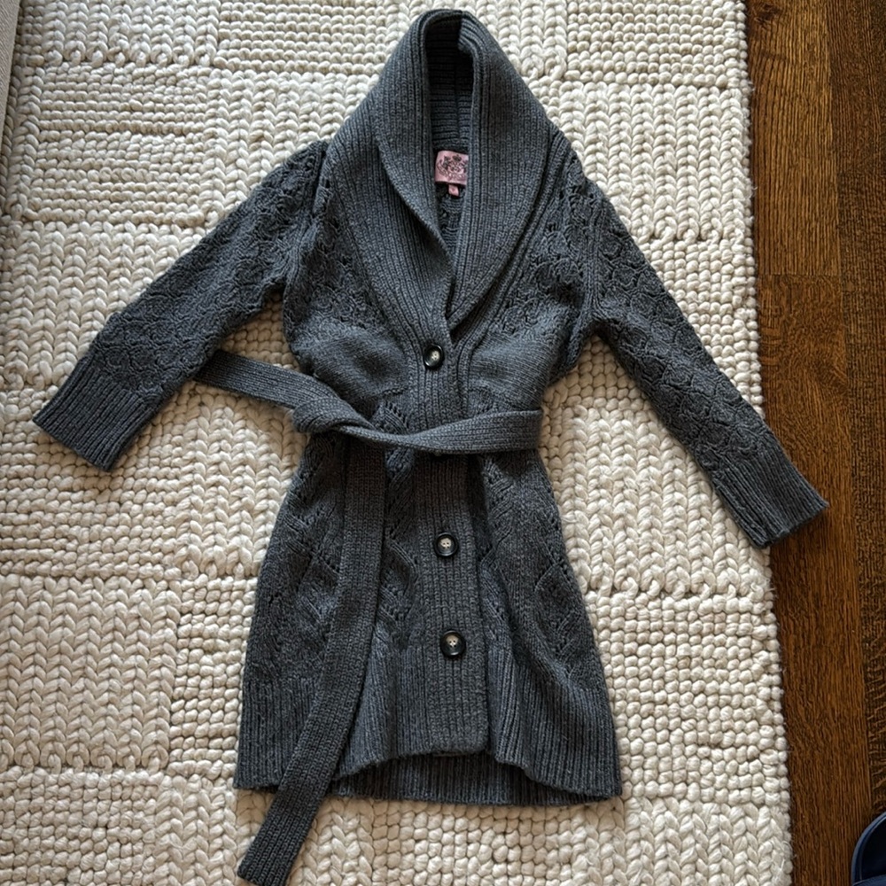 Juicy Couture Long Belted Sweater